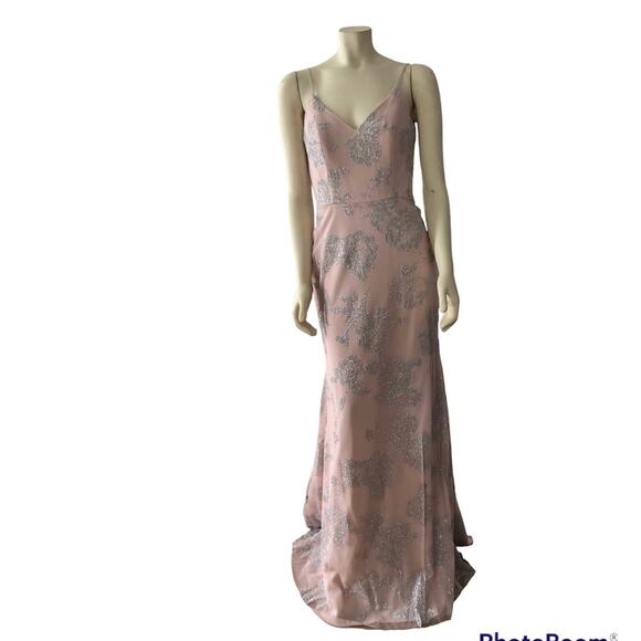 NWT Hayley Paige Occasions style 5717 low back sleeveless blush color size 2 - Picture 4 of 12